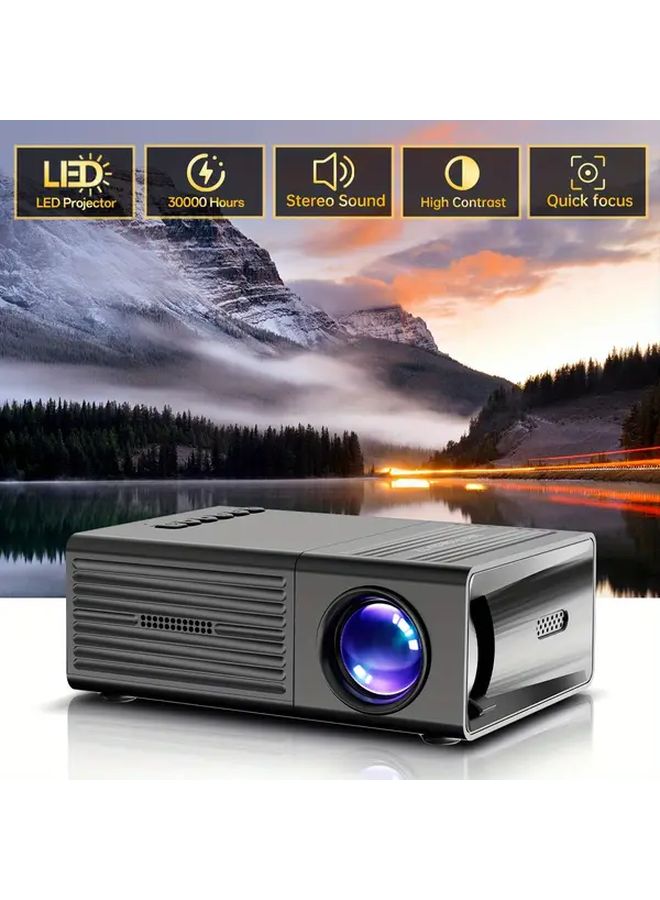 Black Portable Video Projector 1920x1080P Native Resolution 20LM Brightness Home Theater Outdoor - Image 3